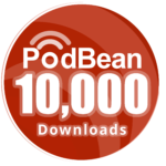 Podbean 10,000 downloads badge